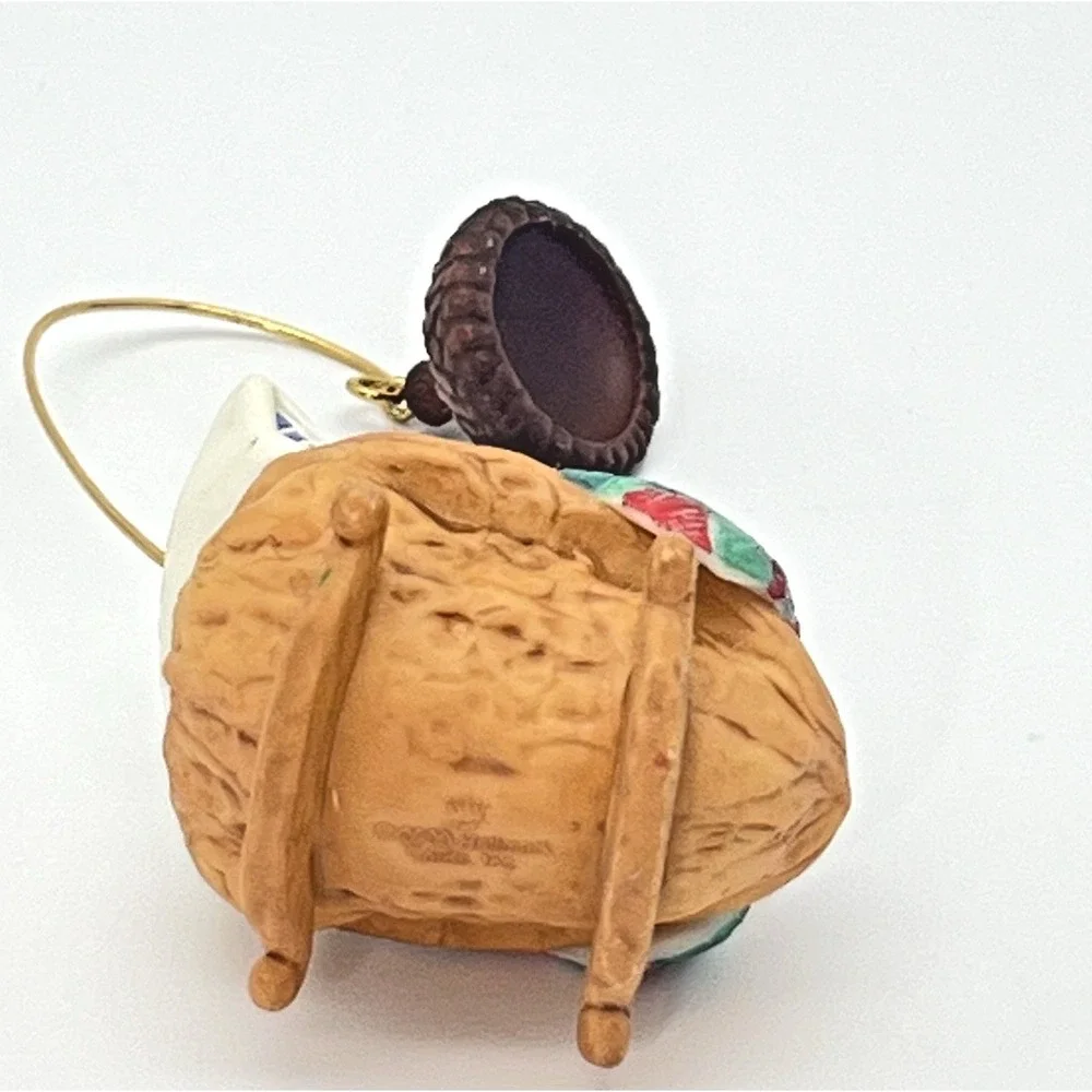 Hallmark‎ Keepsake Ornament Baby's First Christmas Sleeping Mouse in Walnut 2000